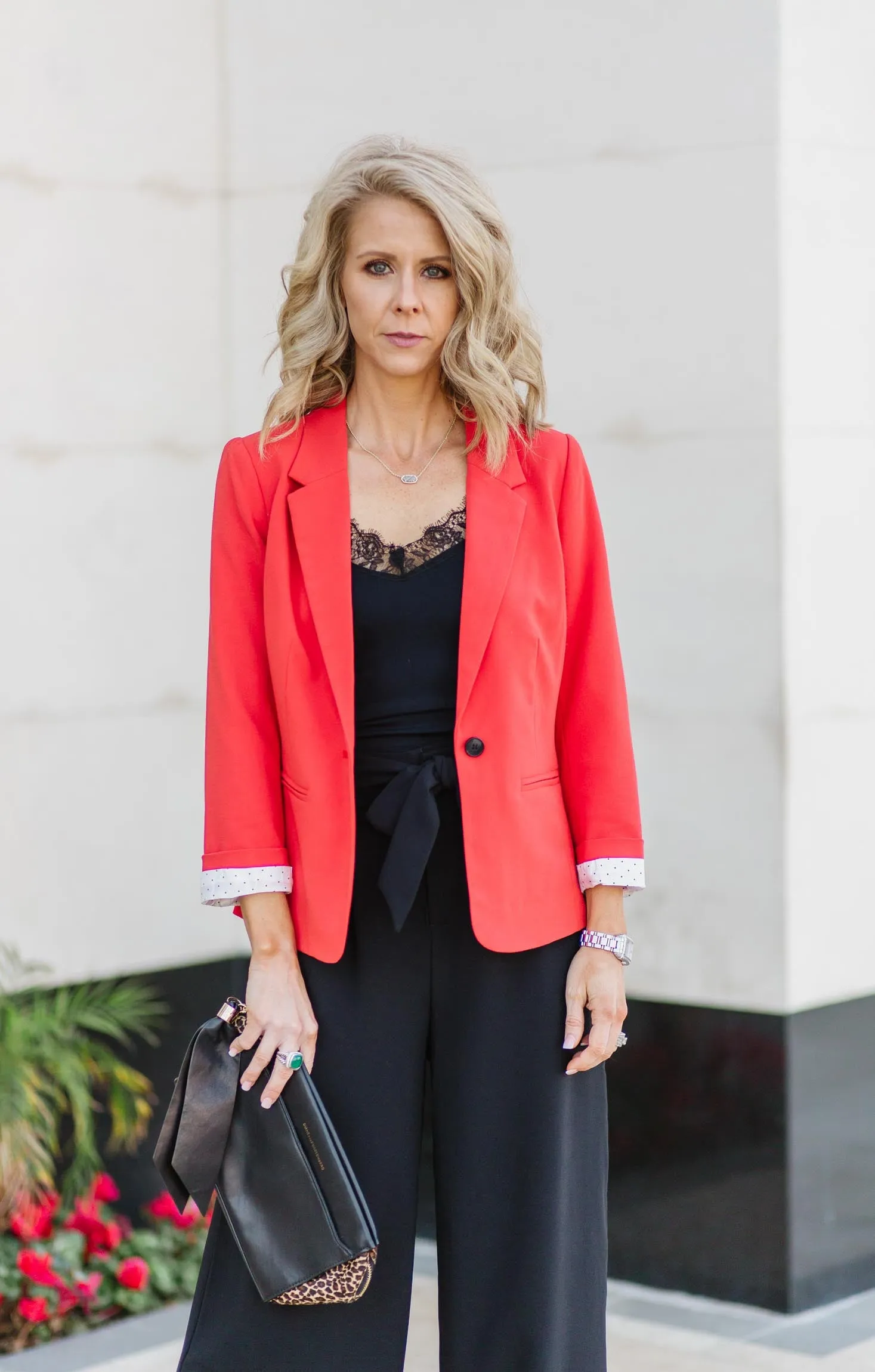 3/4 Sleeve Crepe Blazer