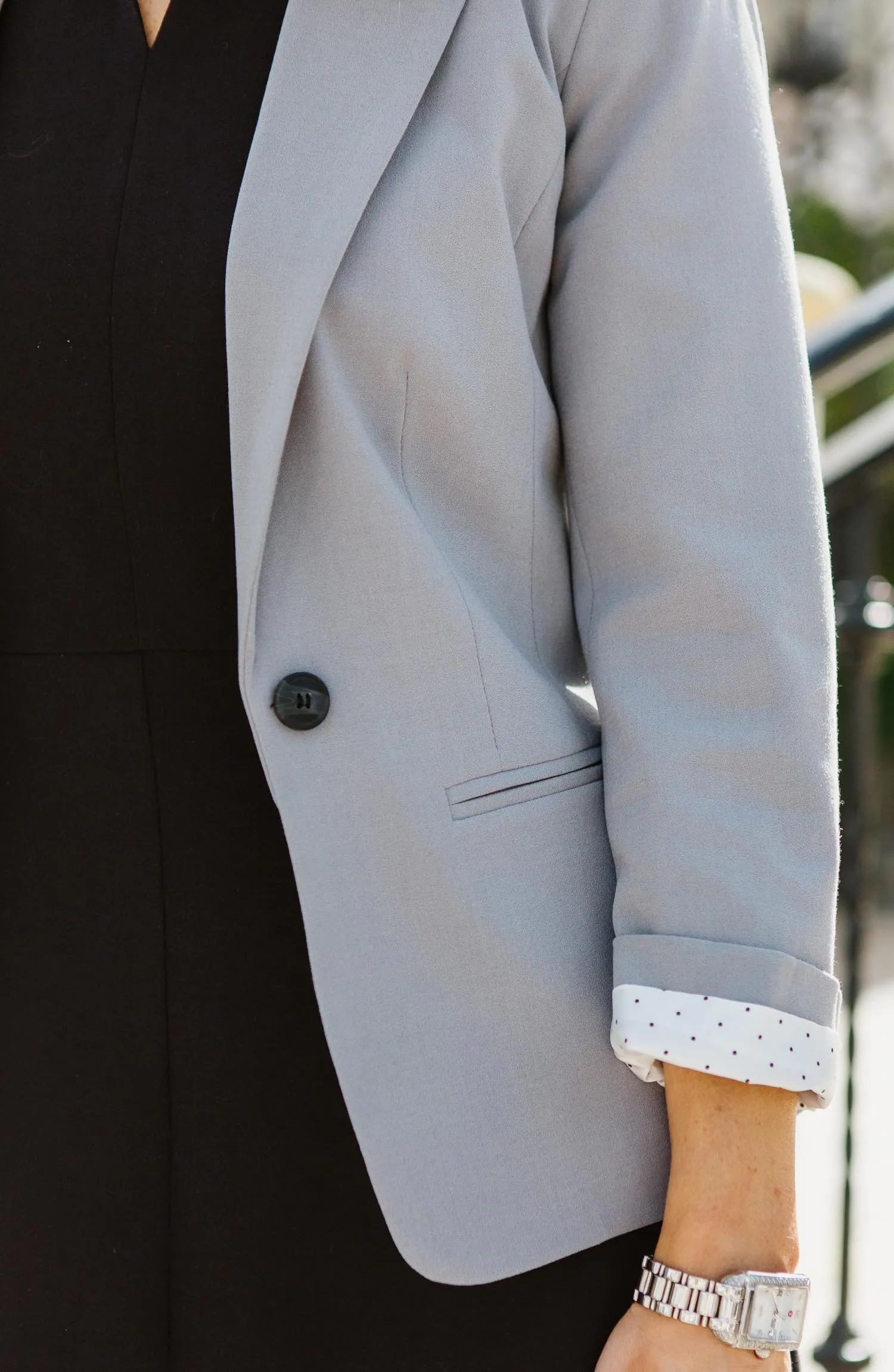 3/4 Sleeve Crepe Blazer