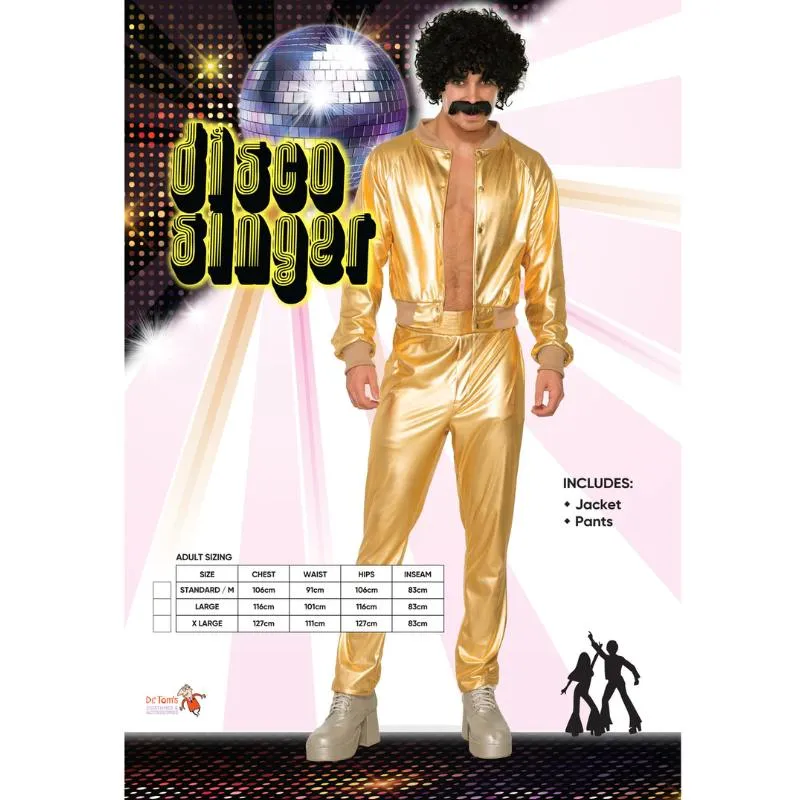 70s Disco Singer Gold Costume - Dr Toms