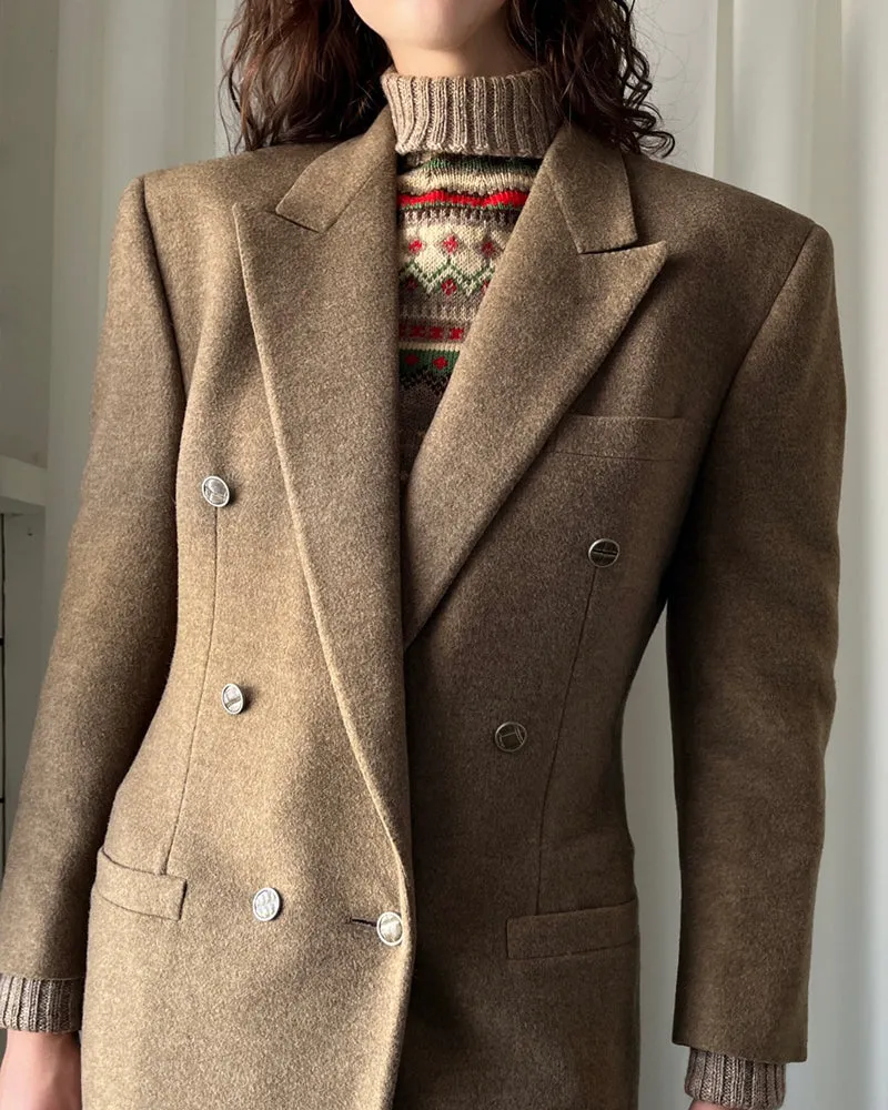 90s Versace Cashmere Blend Overcoat | M