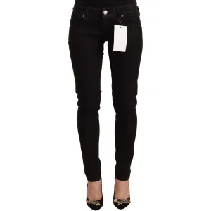 Acht Sleek Skinny Low Waist Black Jeans