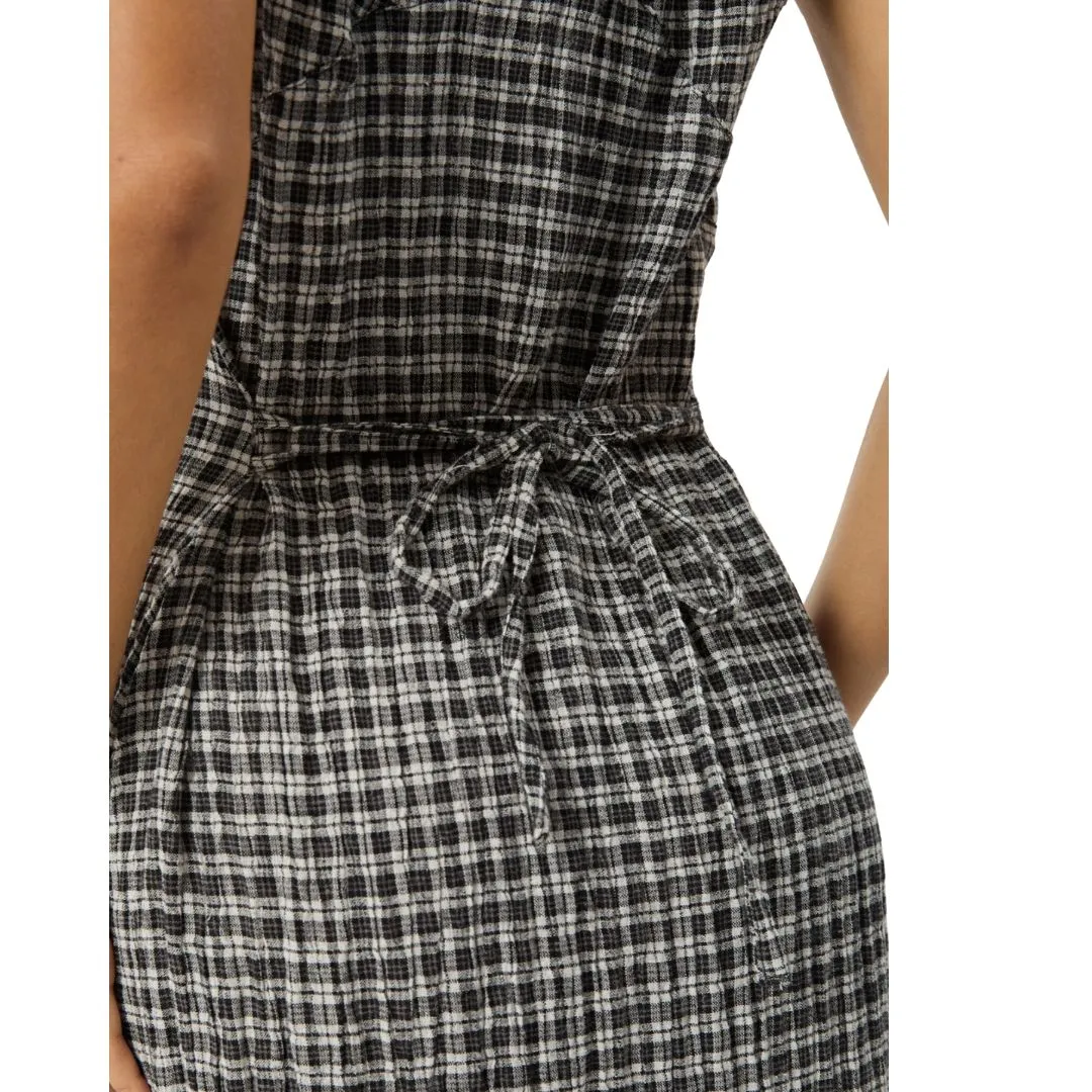 Afends Womens Asta Seersucker Maxi Dress - Steel Check