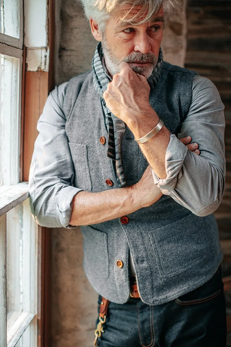 &SONS Drifter Wool Vest / Waistcoat Grey