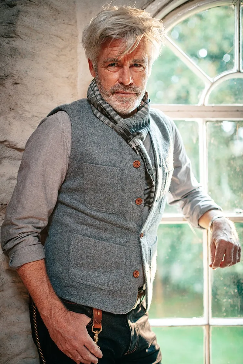 &SONS Drifter Wool Vest / Waistcoat Grey