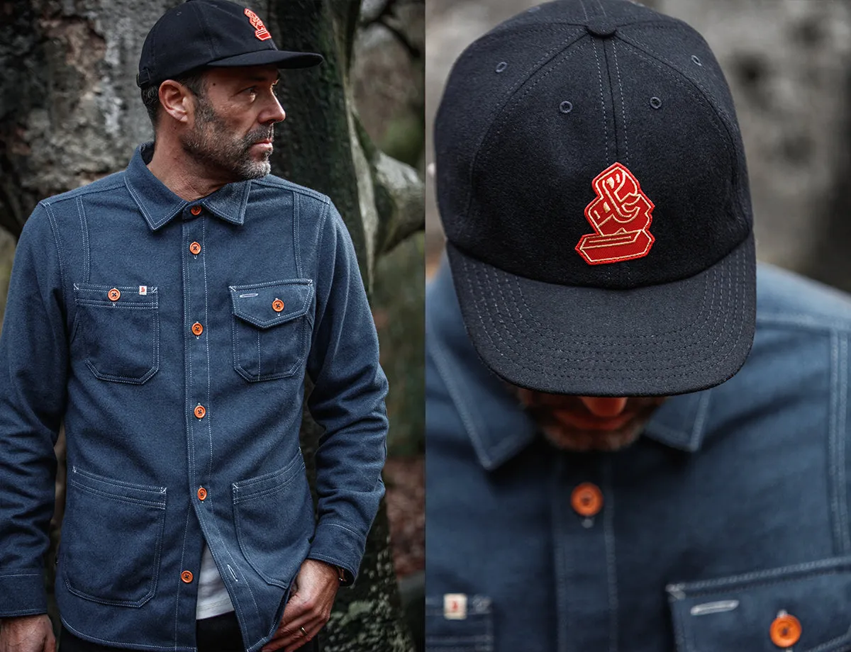 &SONS Woollen Snap Cap Navy