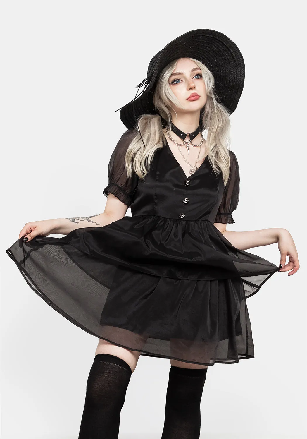 Andie Puff Sleeve Organza Dress