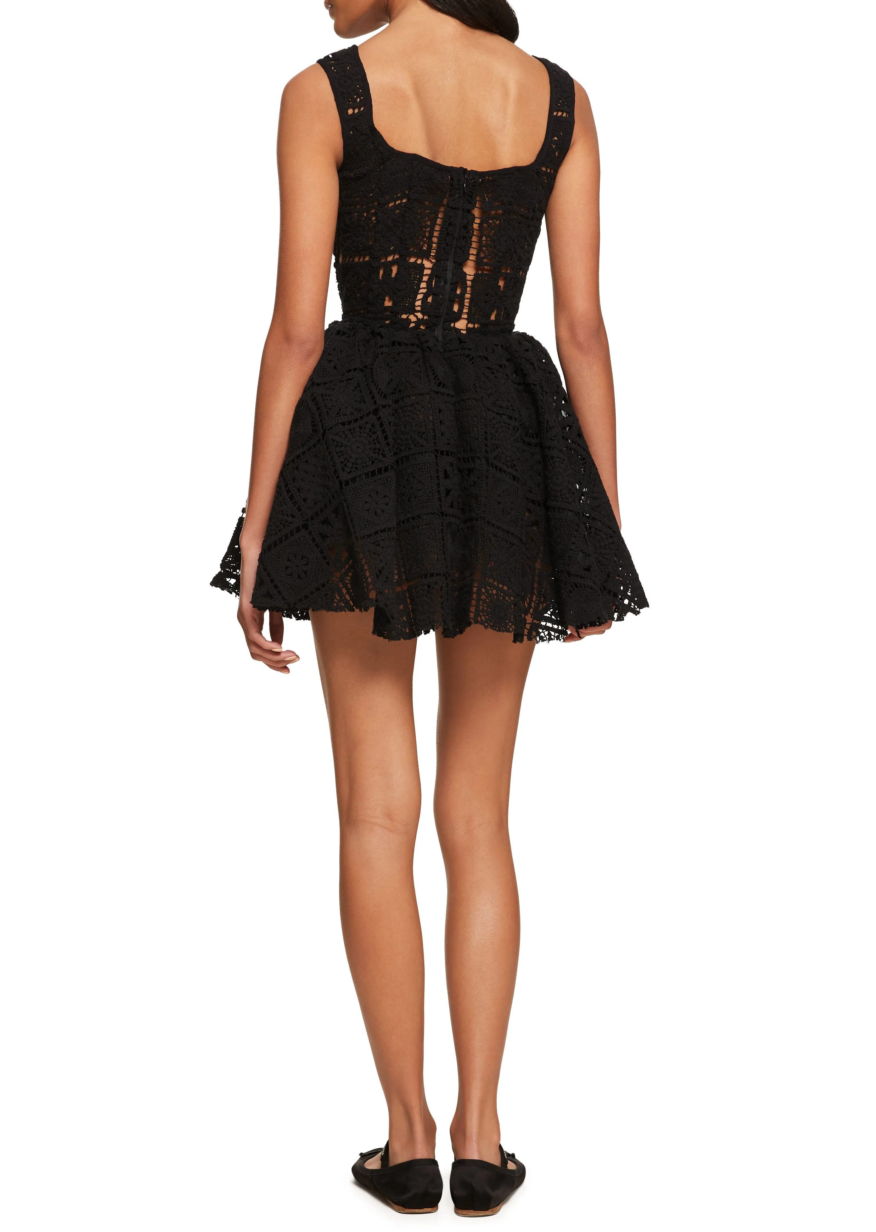 Annie Dress - Black Crochet