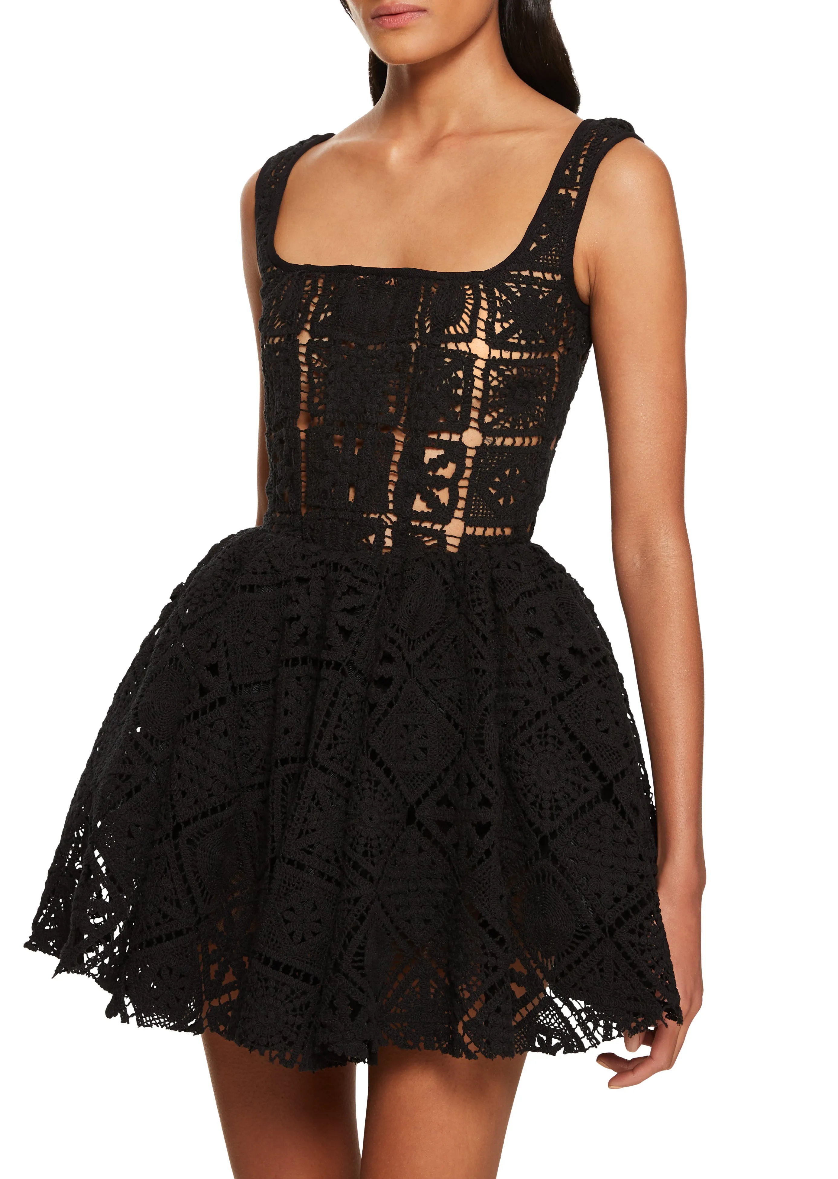 Annie Dress - Black Crochet