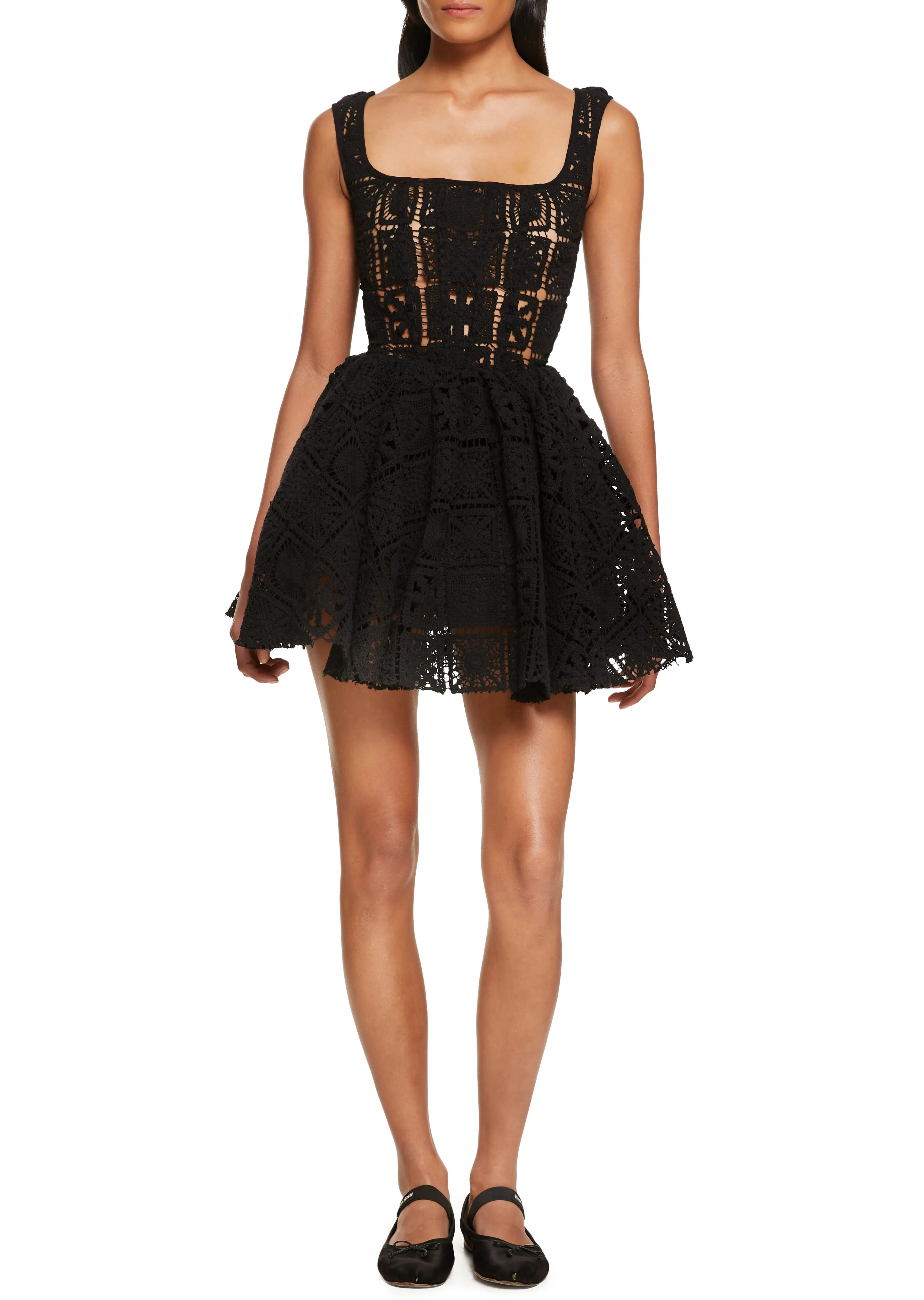 Annie Dress - Black Crochet