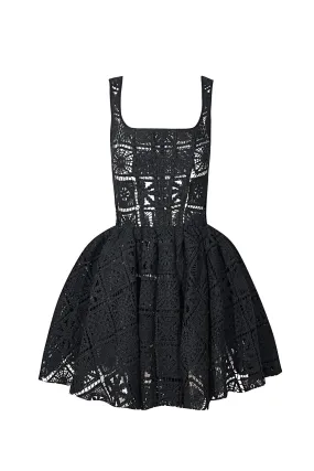 Annie Dress - Black Crochet