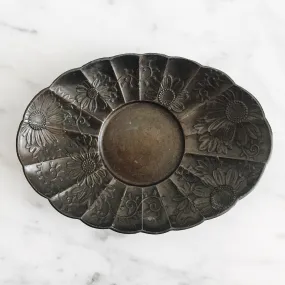 Antique Japanese Bronze Daisy Dish