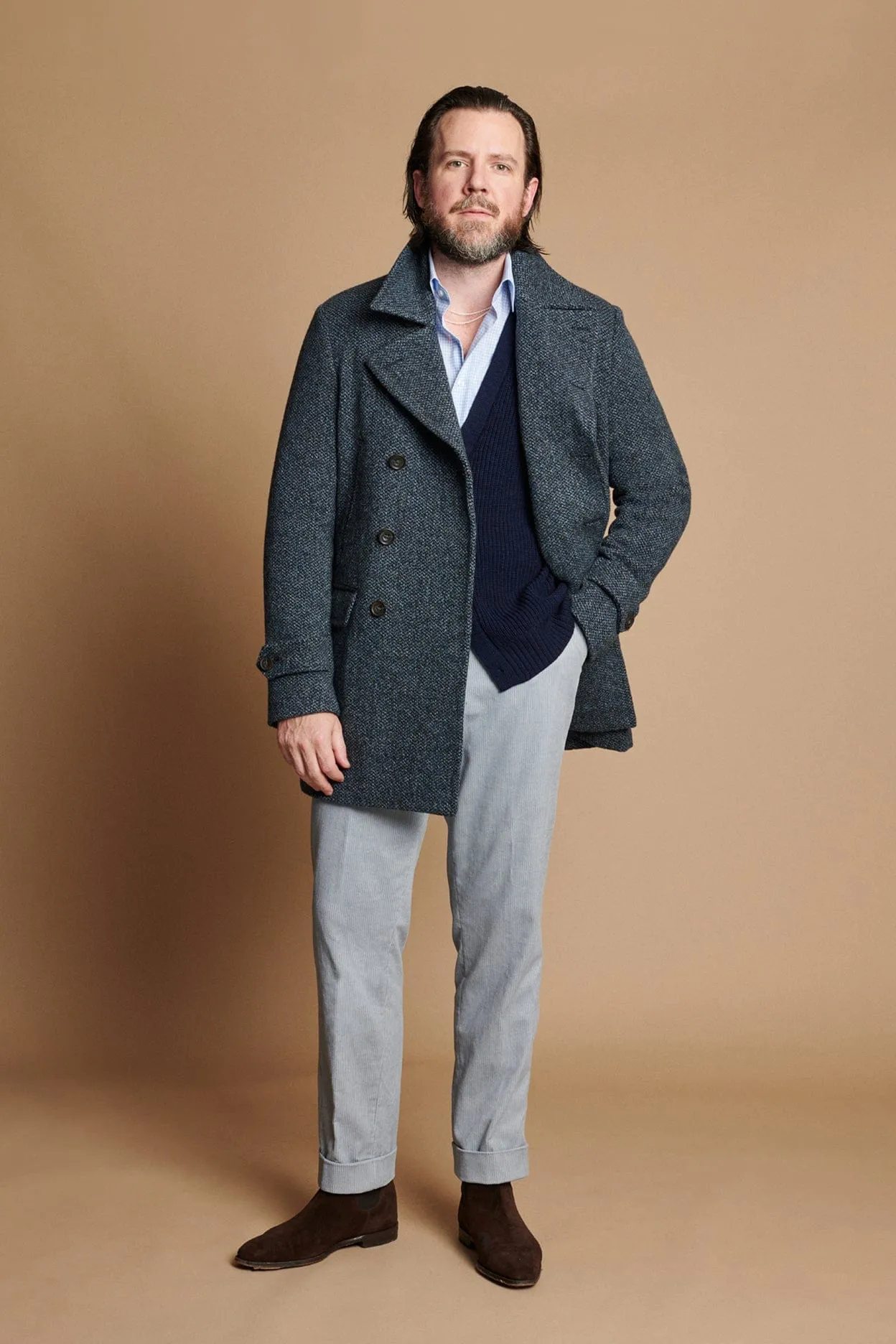 Barley Corn Soft Wool Car Coat