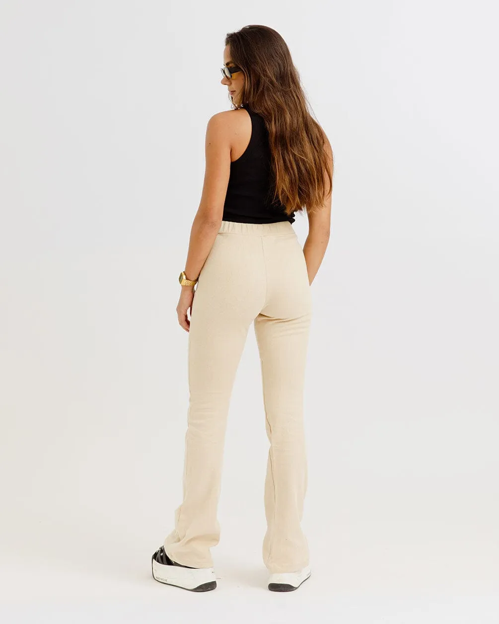 Beige Flare Pants