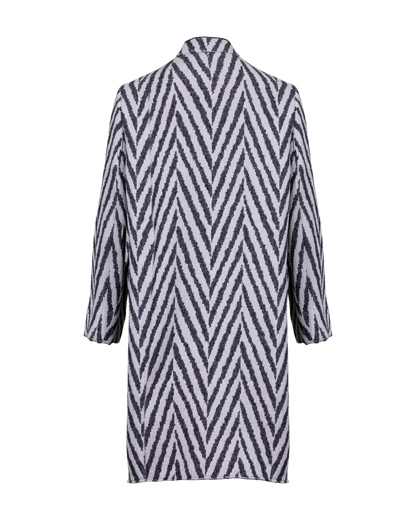 Black and White Chevron Overcoat