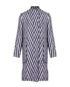 Black and White Chevron Overcoat