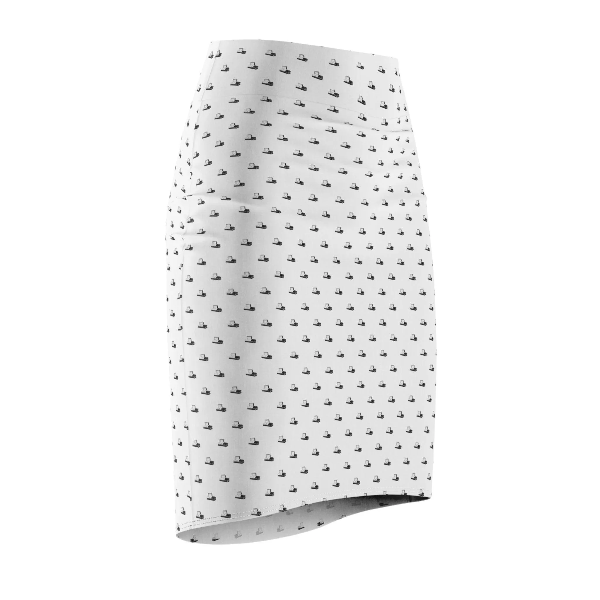 Black Casket on White - Pencil Skirt