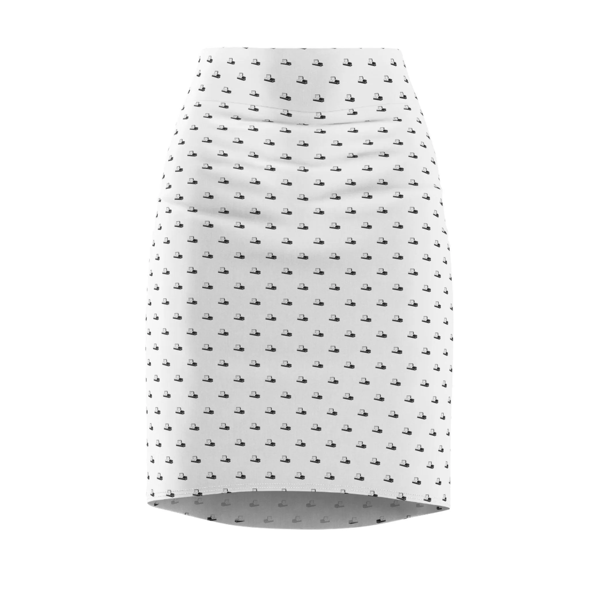 Black Casket on White - Pencil Skirt