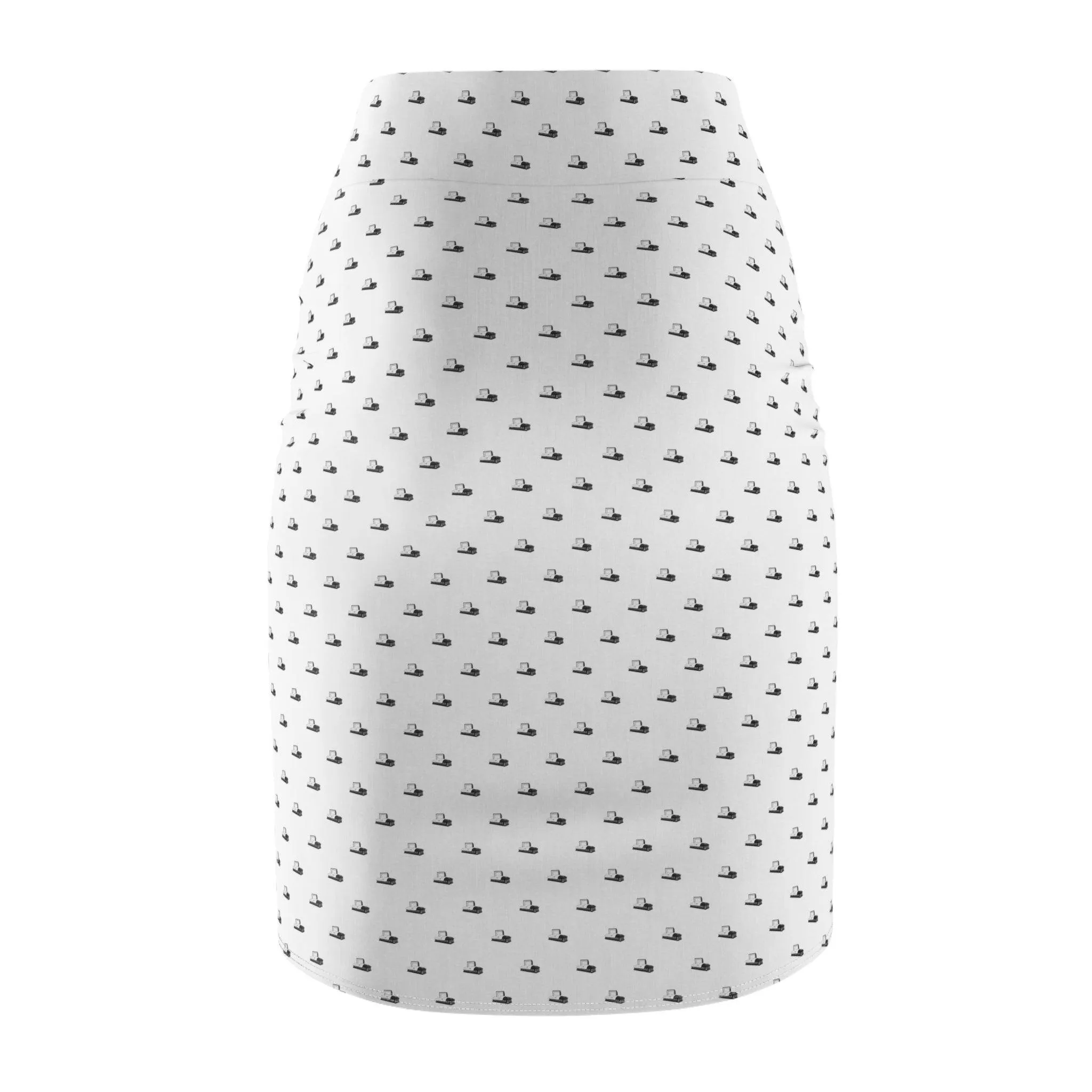 Black Casket on White - Pencil Skirt