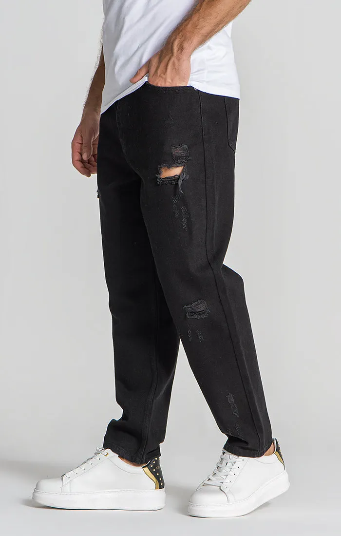 Black Ripped Balloon Leg Jeans