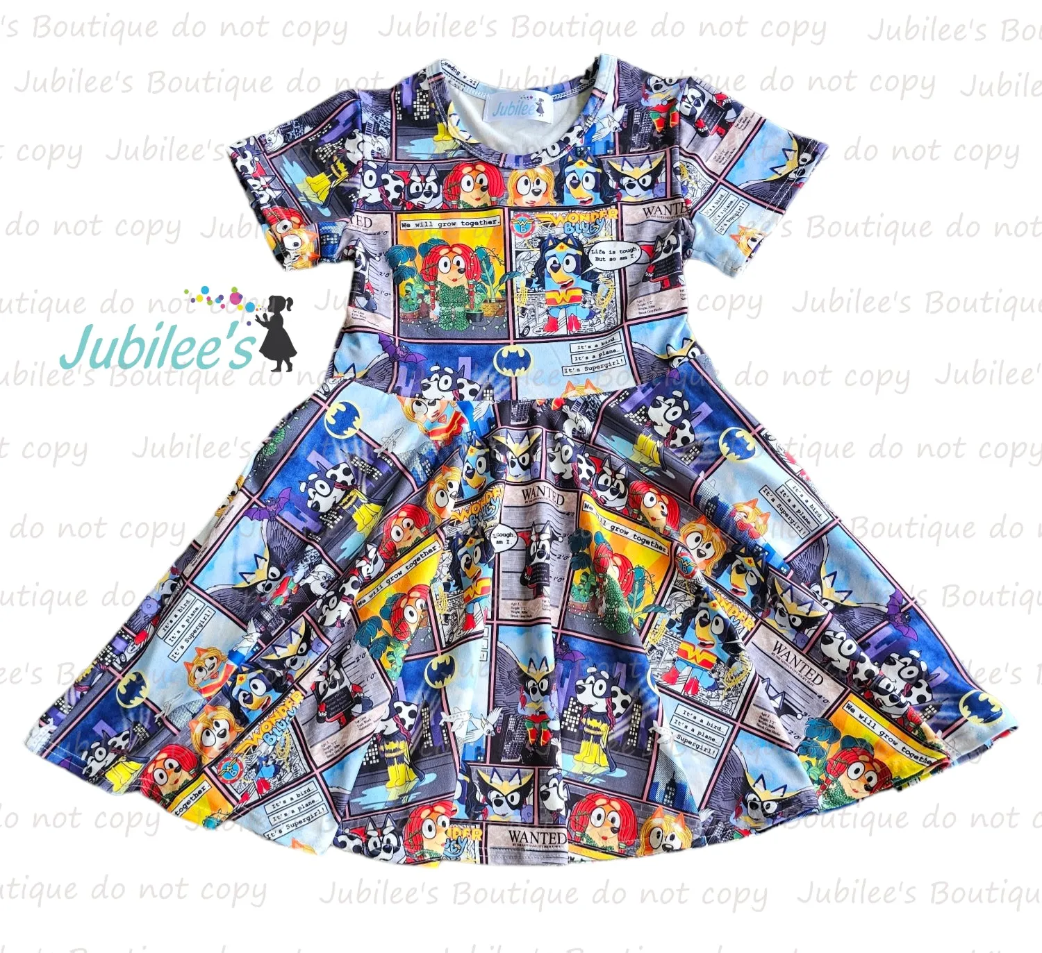 Blue Comic Dress