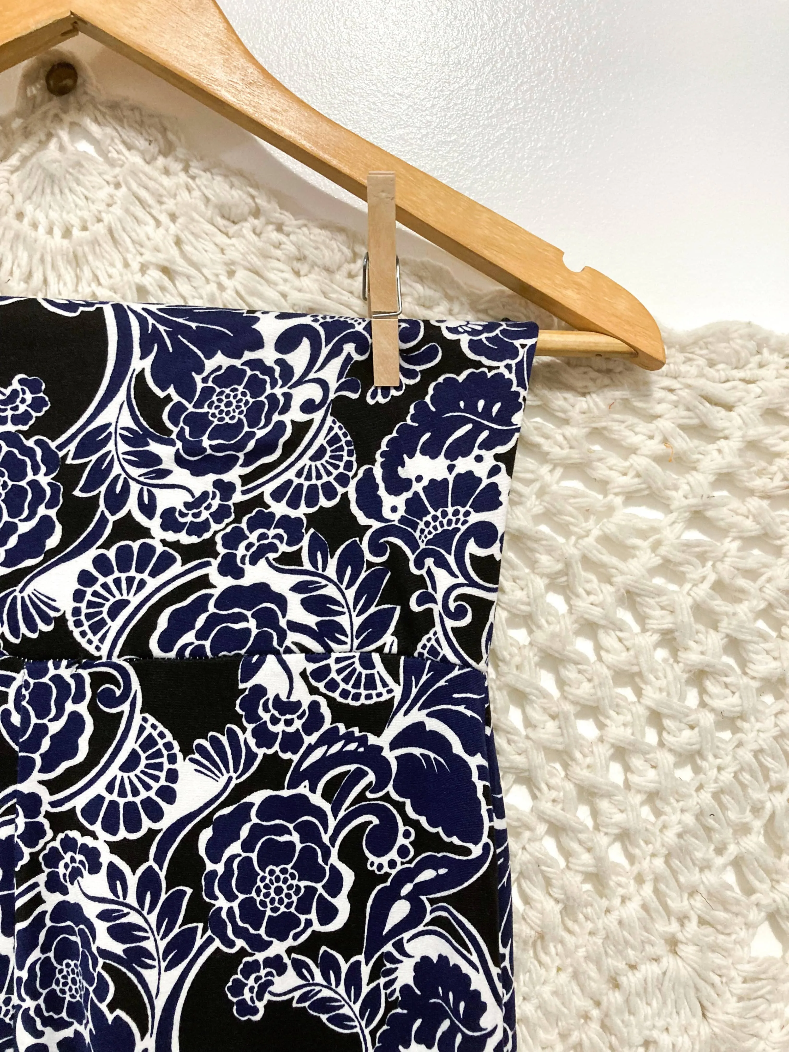 Buttery Knit Ruffle Bells in Navy Floral