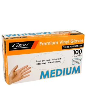 Capri Clear Vinyl Gloves Powder Free Medium 1000pcs