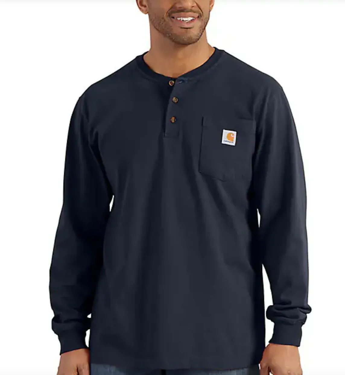 Carhartt K128 Long Sleeve Pocket Henley T-Shirt