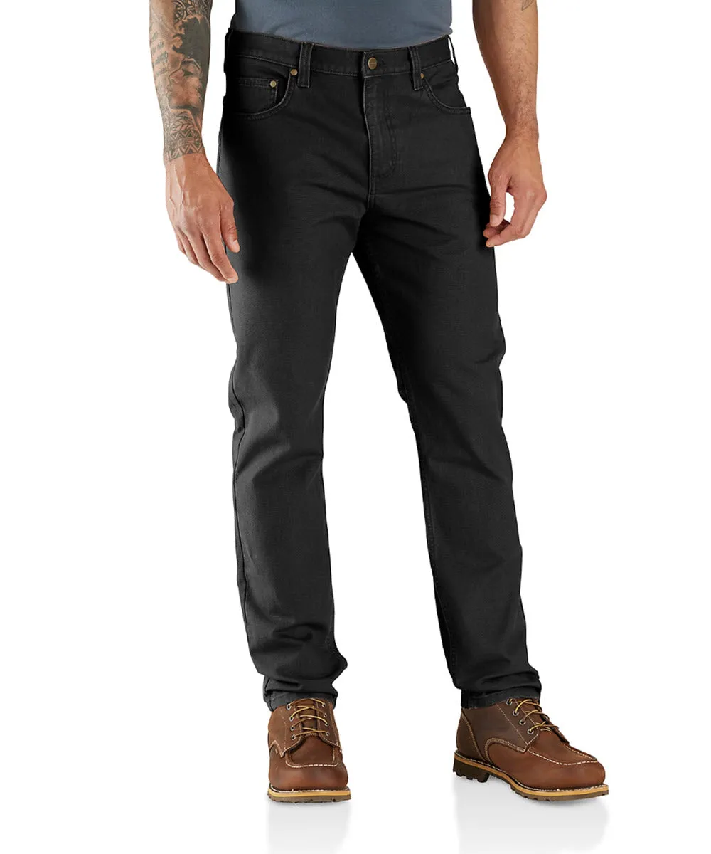 Carhartt Men's Rugged Flex Slim Fit 5-Pocket Canvas Work Pants - Black