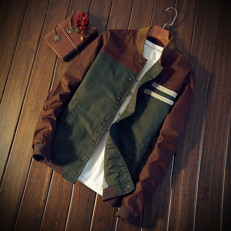 Casual Baseball Style Men Jacket