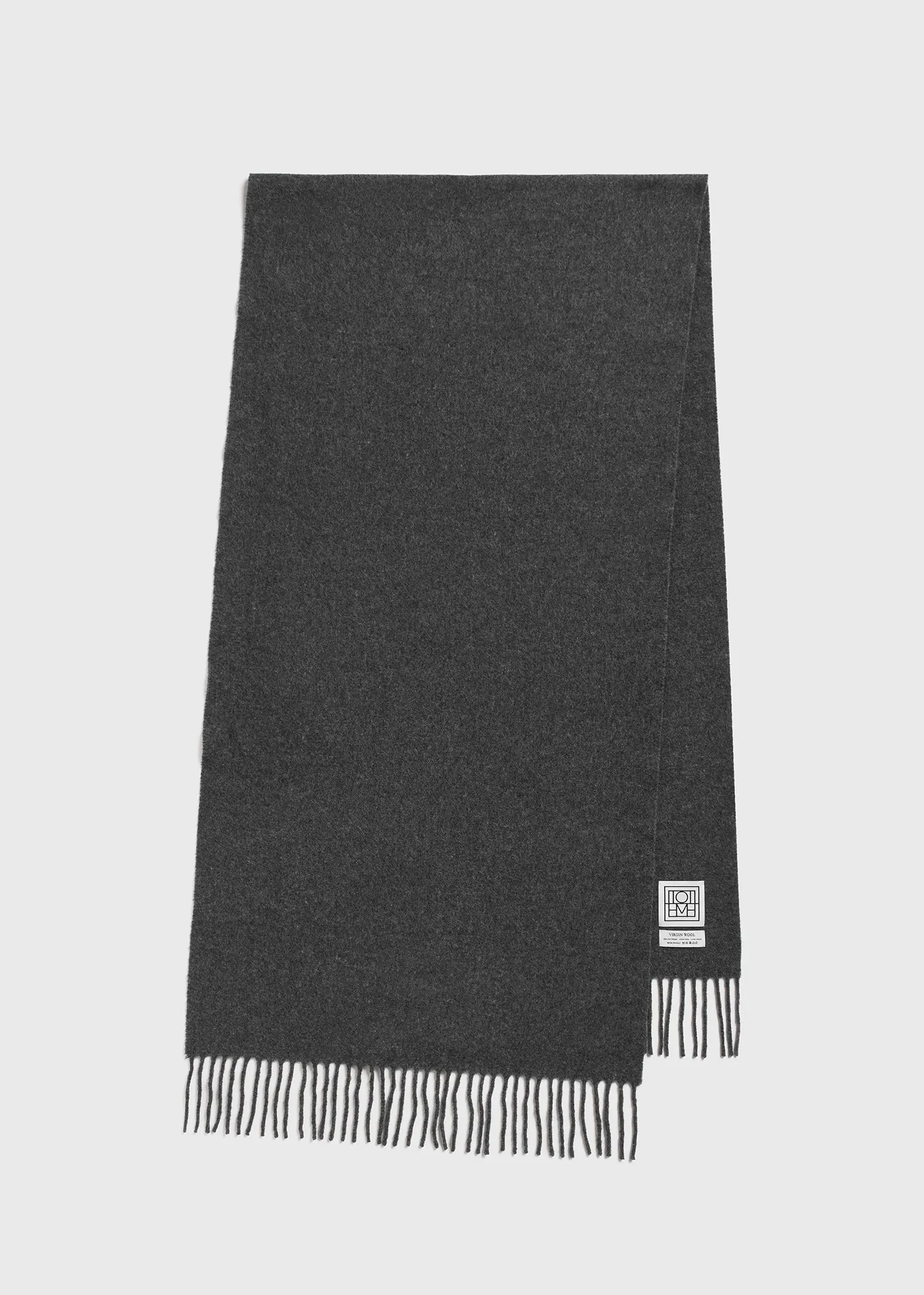 Classic wool scarf dark grey mélange