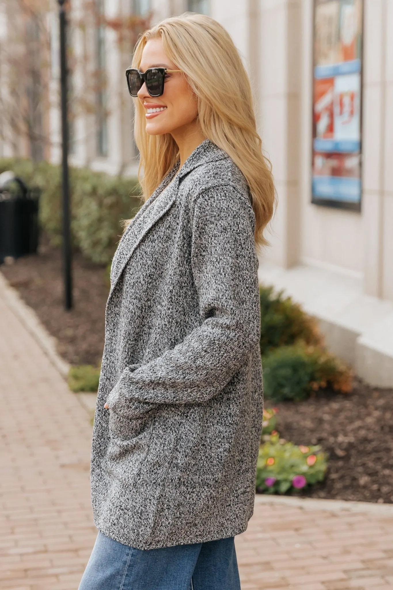 Classy Elegant Wool Coat - Charcoal - FINAL SALE