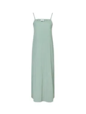 Crinkle Cotton Slip Dress-Sage