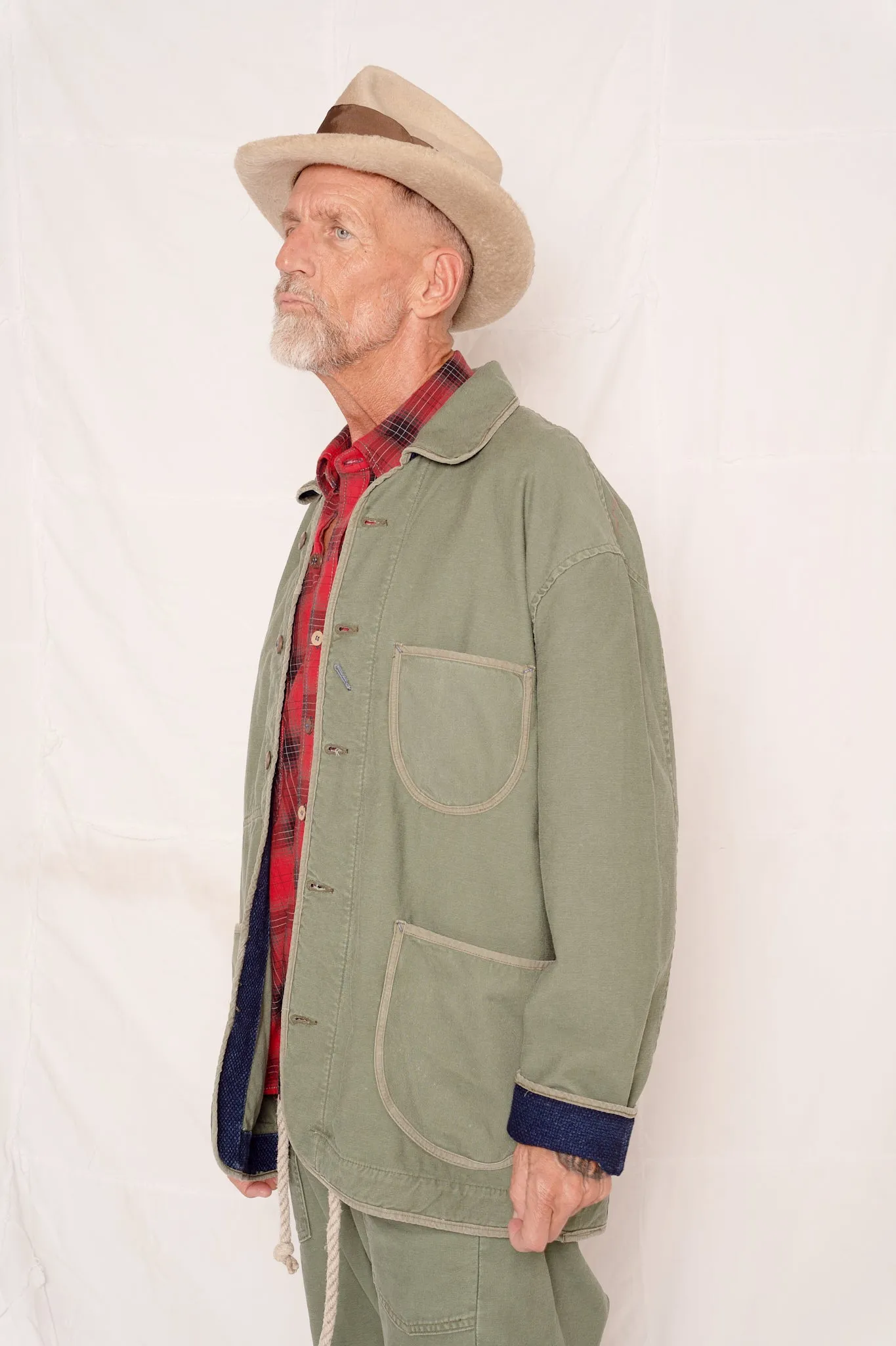 Cunningham Jacket Army Cotton Sateen Heavy Stonewashed