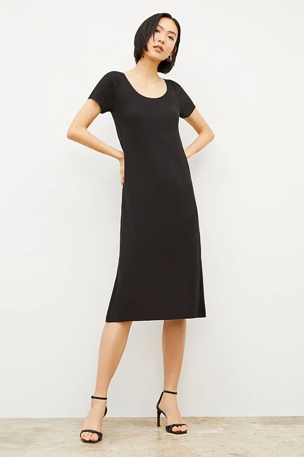 Danica Dress - Geo Micro Knit :: Black