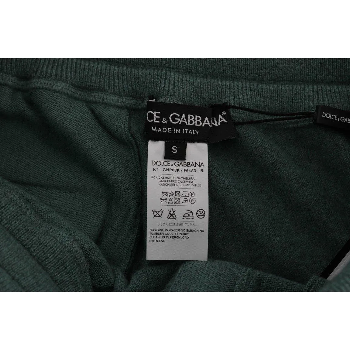 Dolce & Gabbana Elegant Green Cashmere Sport Pants