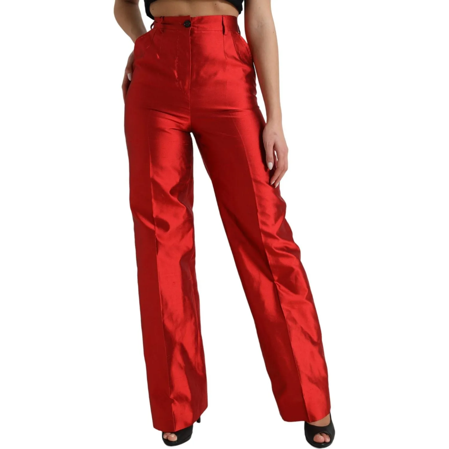 Dolce & Gabbana Elegant High Waist Wide Leg Silk Pants