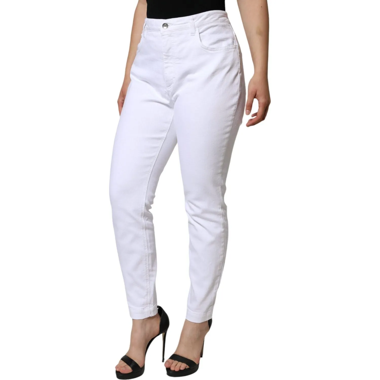 Dolce & Gabbana White Cotton Stretch AUDREY Skinny Jeans