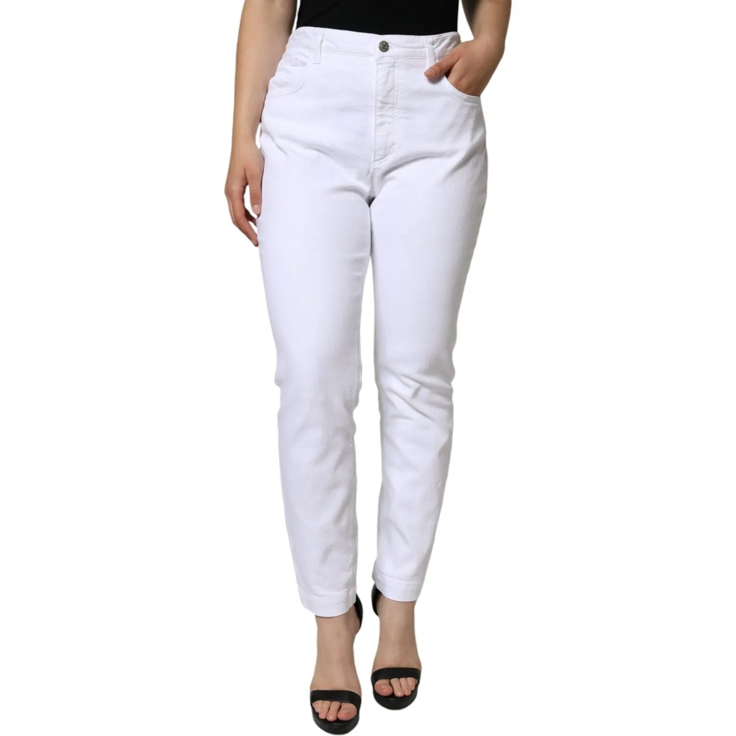 Dolce & Gabbana White Cotton Stretch AUDREY Skinny Jeans