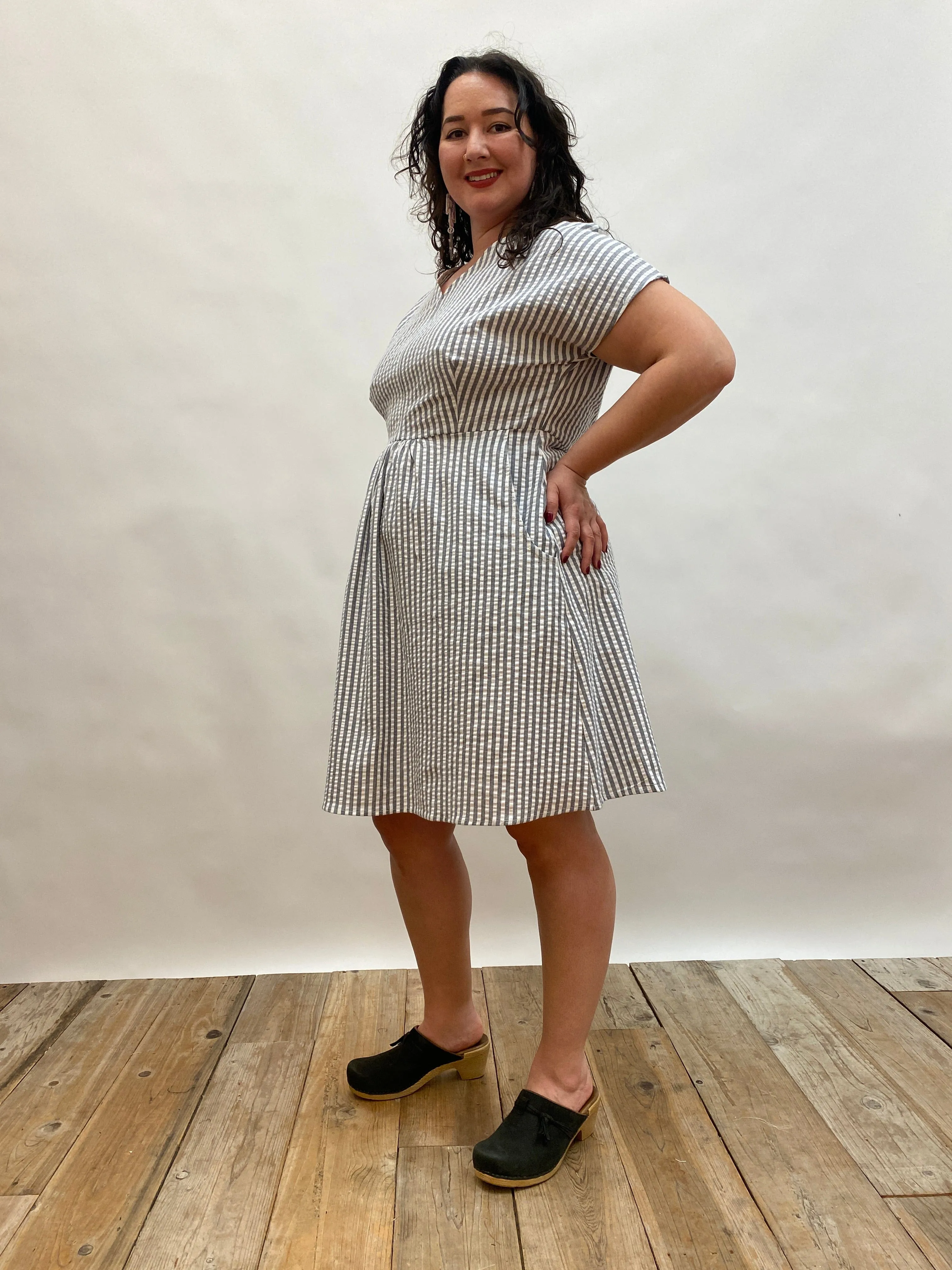 Dolman Dress in Seersucker