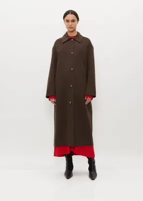 Doublé Wool Car Coat — Chocolate Melange