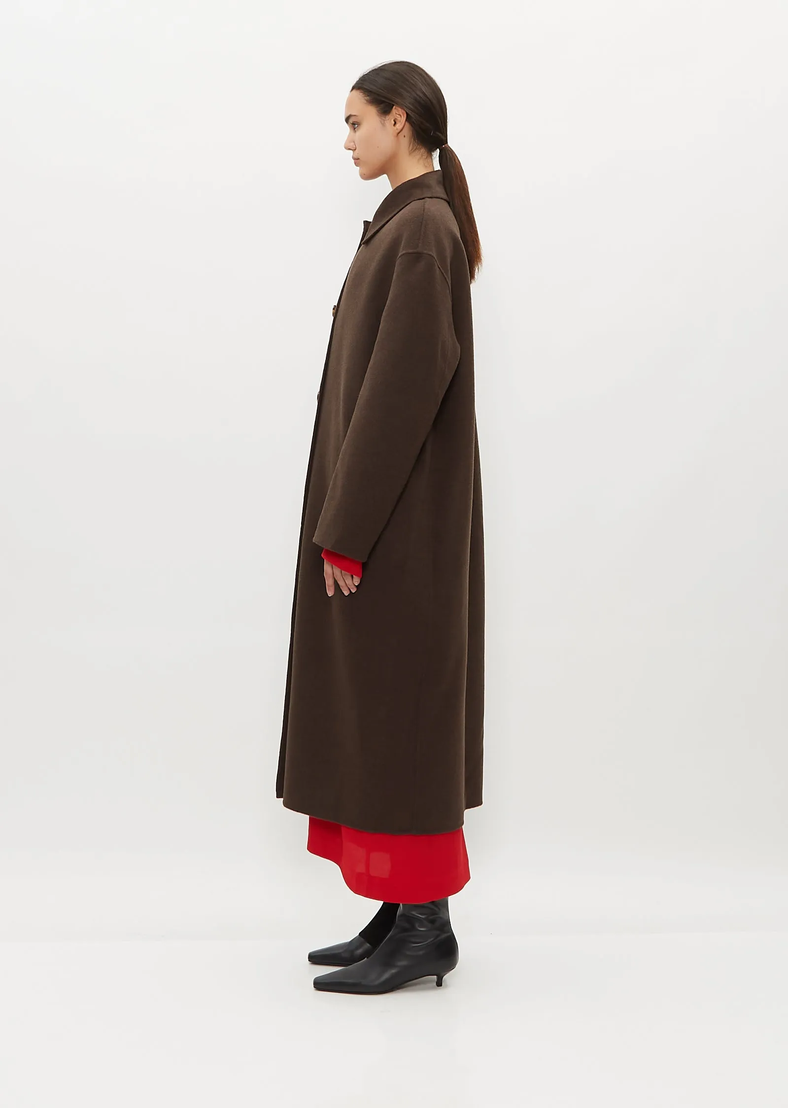 Doublé Wool Car Coat — Chocolate Melange