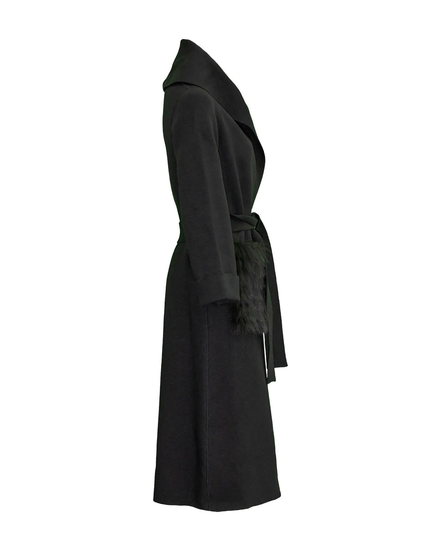 Double Face Cashmere Wool Blend Long Coat Black