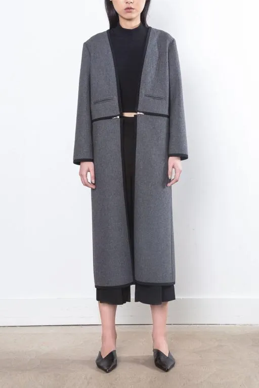 Double Face Wool Coat Charcoal