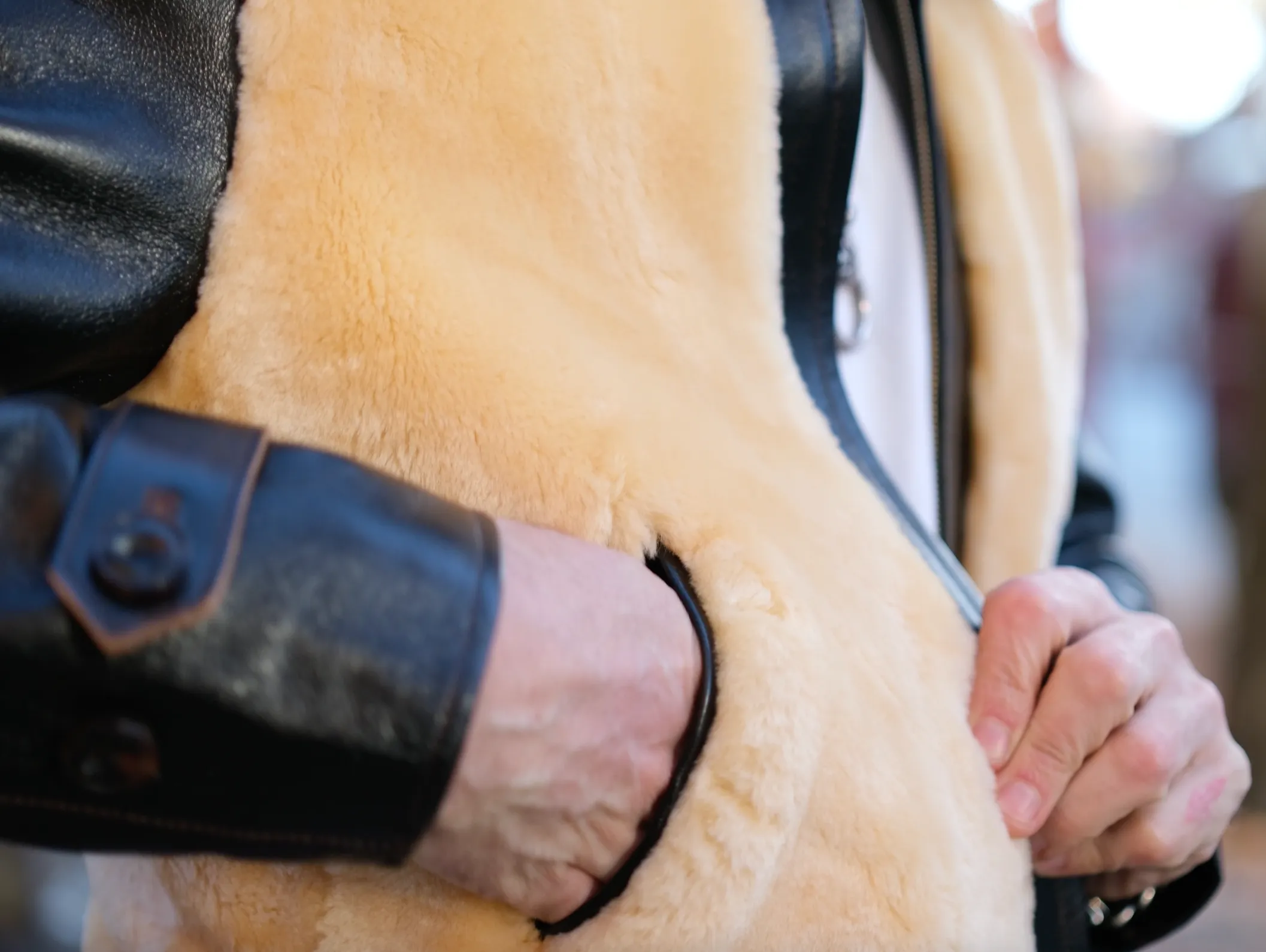 Double Helix "Chief" Horsehide and Shearling Grizzly Jacket