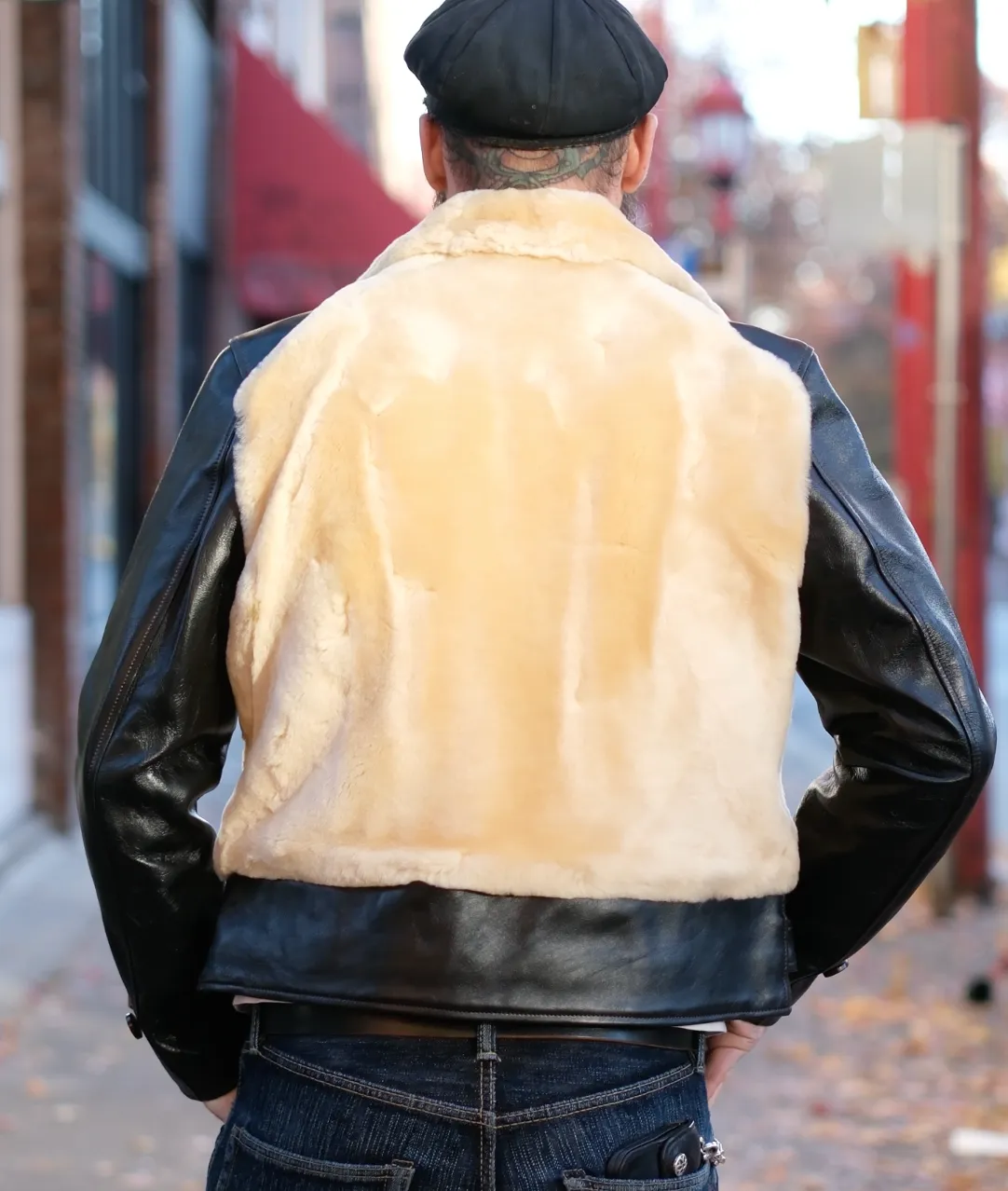 Double Helix "Chief" Horsehide and Shearling Grizzly Jacket