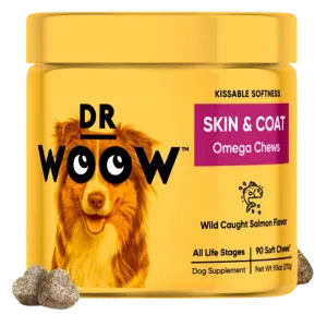 DR WOOW Wild Caught Salmon Flavo Soft Chew Skin & Coat Supplement for Dogs, 90 Count