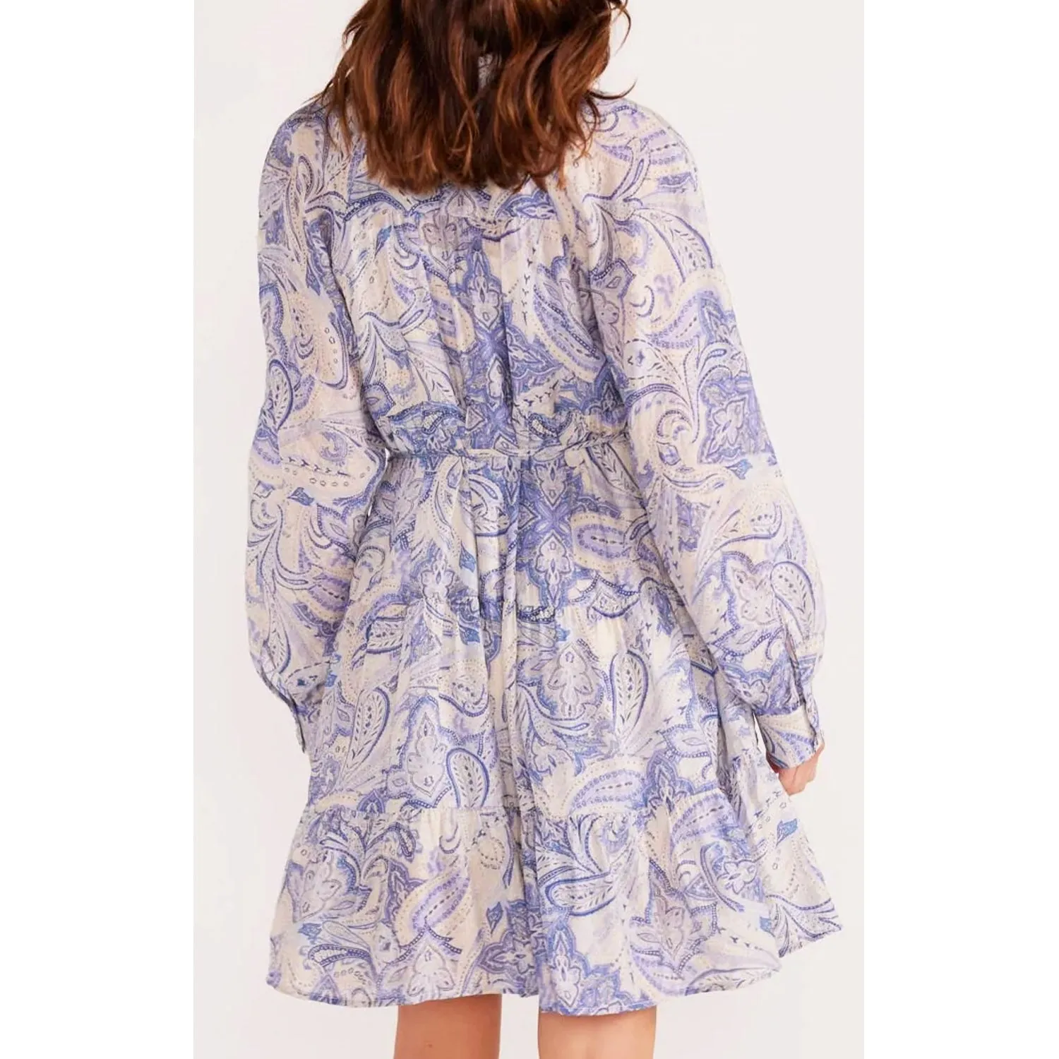 Dress Lola Tiered Shirtdress - Blue Paisley