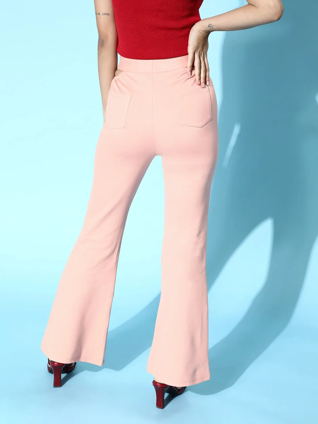 Dusty Pink Side Cut Out Peekaboo Pants