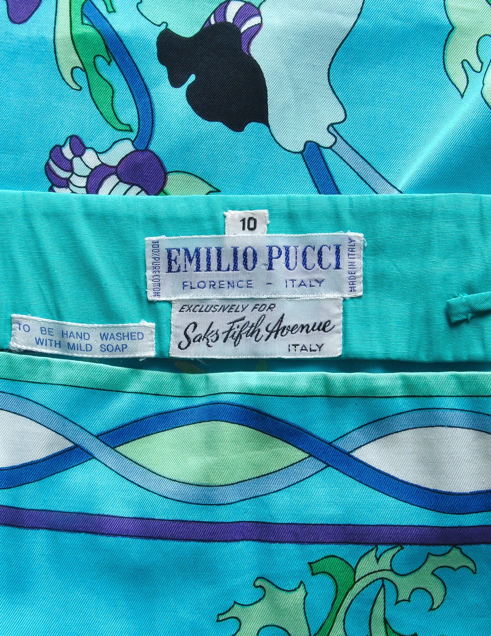 Emilio Pucci Vintage Blue Floral Print Harem Set