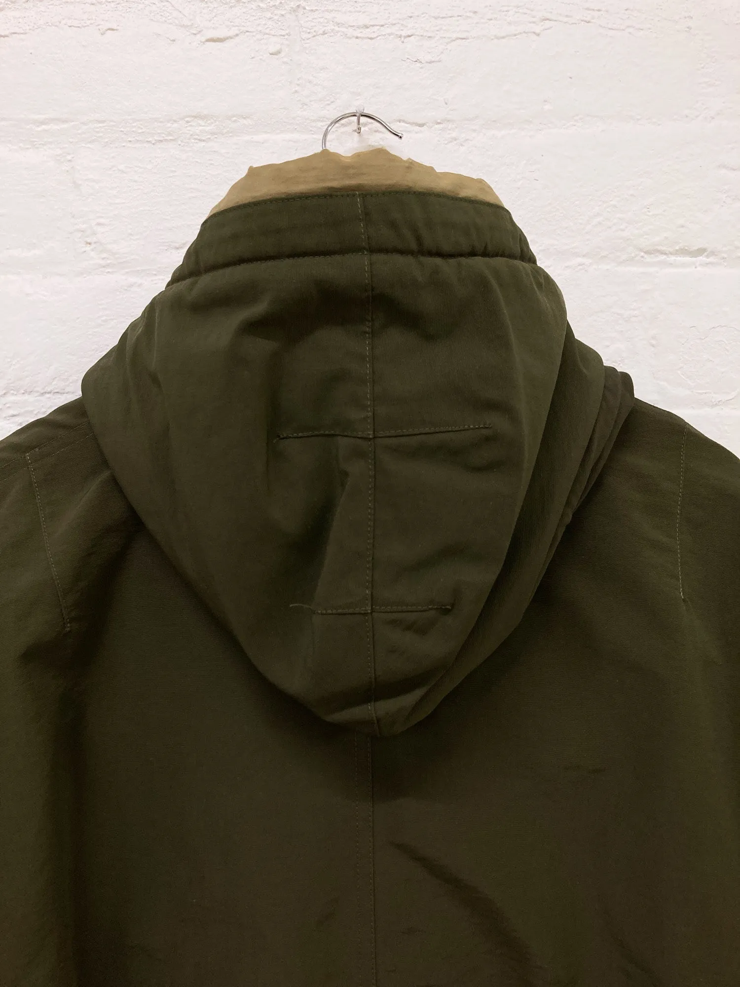 Emporio Armani 1980s padded khaki hooded parka - M